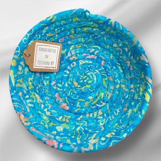 Hand-Crafted Fabric Covered Rope Bowl Extra-SM