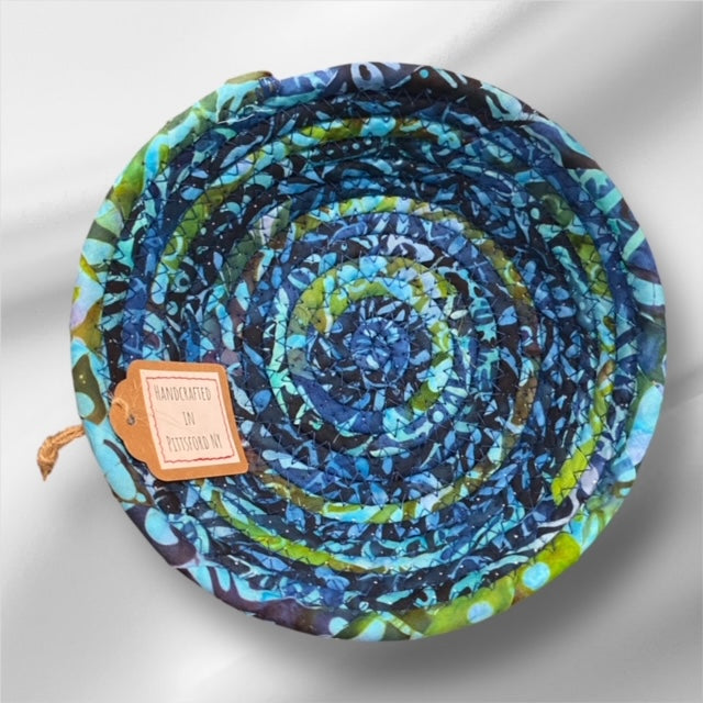 Hand-Crafted Fabric Covered Rope Bowl SM