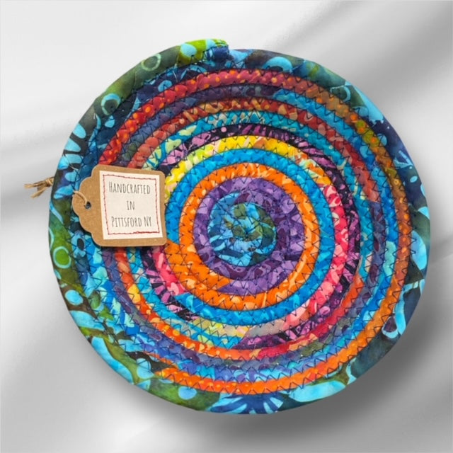 Hand-Crafted Fabric Covered Rope Bowl SM