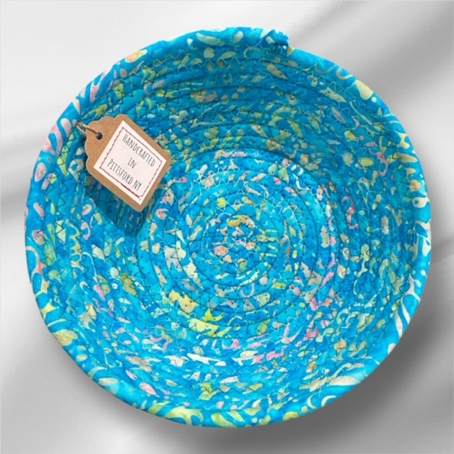 Hand-Crafted Fabric Covered Rope Bowl MD