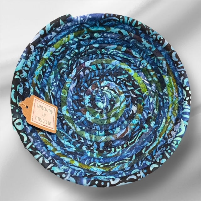 Hand-Crafted Fabric Covered Rope Bowl MD