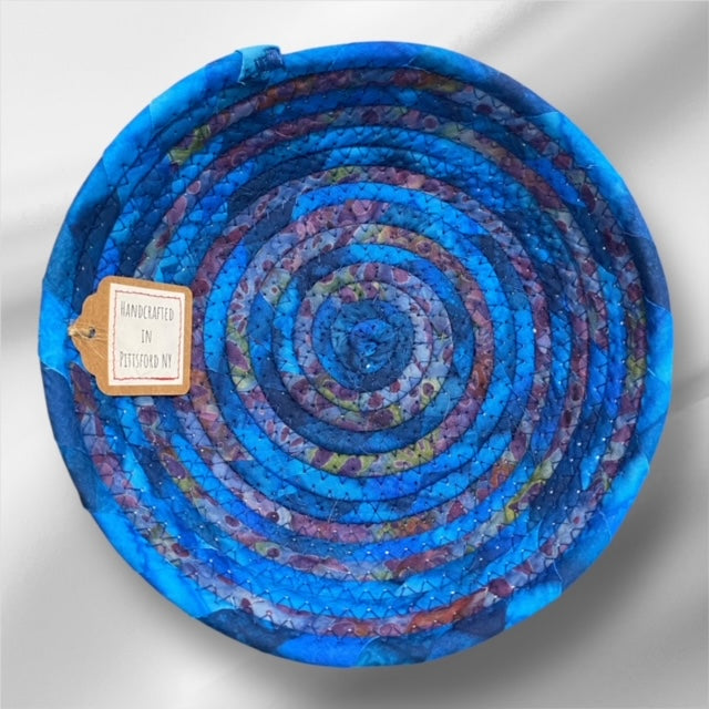 Hand-Crafted Fabric Covered Rope Bowl MD