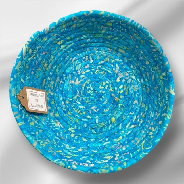 Hand-Crafted Fabric Covered Rope Bowl LG