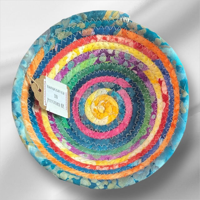 Hand-Crafted Fabric Covered Rope Bowl SM