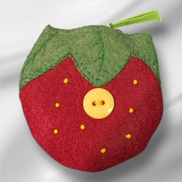 Paxe's Designs ~ Wool Strawberry Tape Measure