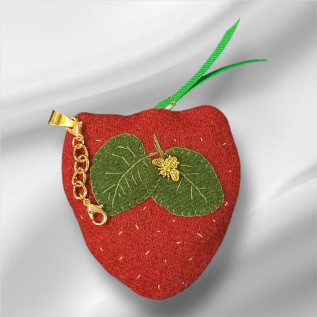 Paxe's Designs ~ Wool Strawberry Tape Measure