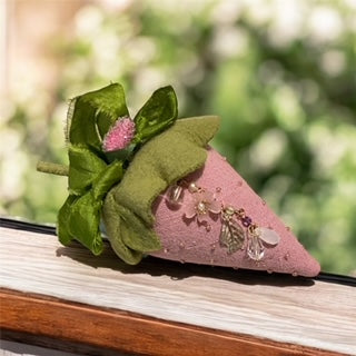 Paxe's Designs ~ Pink Embroidered/Embellished Strawberry