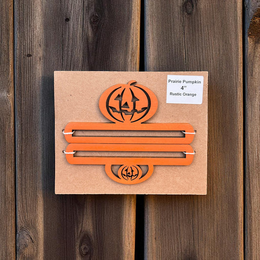 Cabranmary Woods | 4" Prairie Pumpkin Wooden Bell Pull - Orange