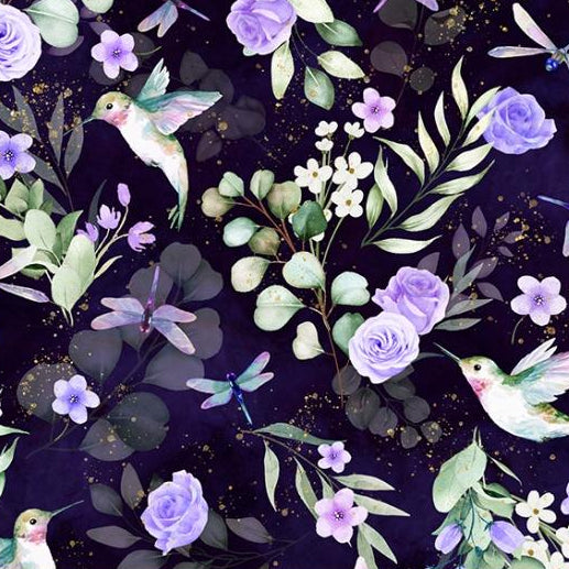 Fancy Flutter ~ 1 yd 17" remnant ~ V5286 701 Deep Amethyst