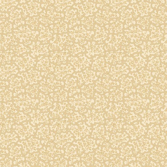 Timeless Stitches ~ 42" x WOF Remnant Scrolls ~ R602020D TAN