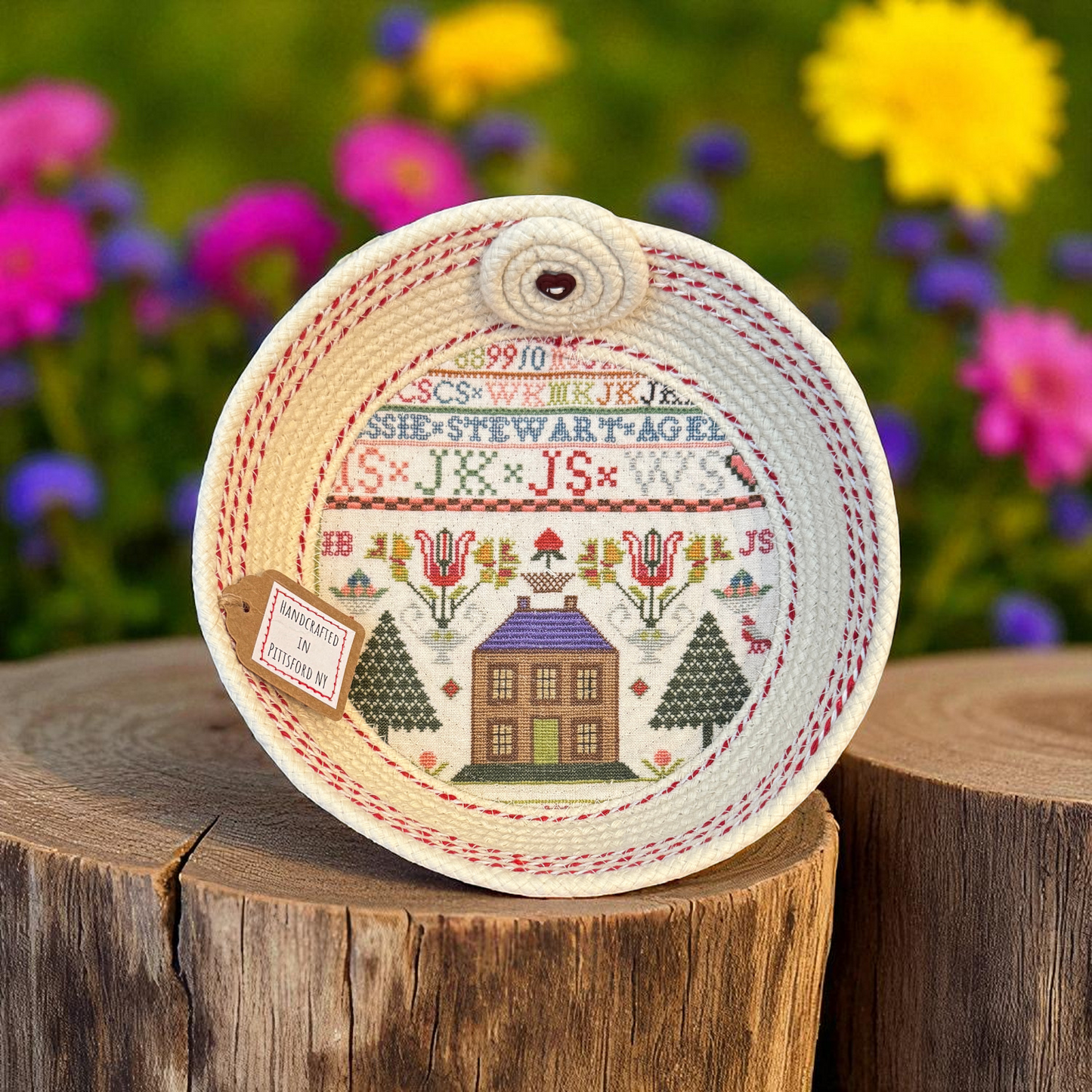Hand-Crafted Fabric Rope Bowl | Hands Across the Sea Samplers - Large