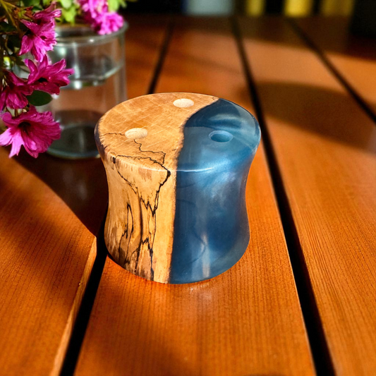 Hand-Turned Wood and Epoxy Scissor Holder