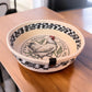 Hand-Crafted Fabric Covered Rope Bowl with Embroidered Rooster #104