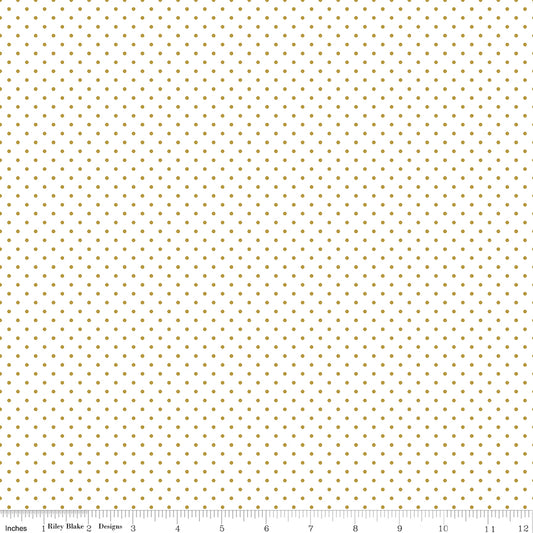 Swiss Dot on White ~ SC660-GOLD