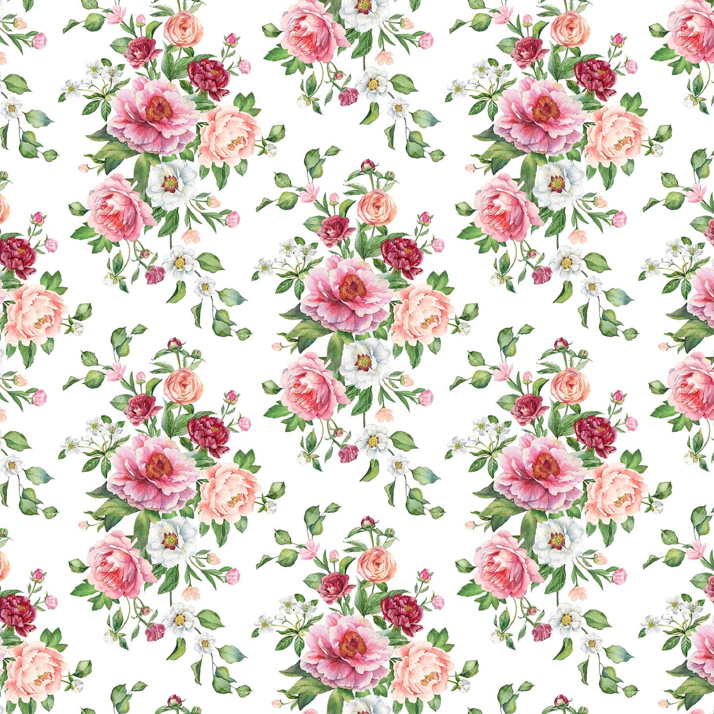 Northcott ~ Blush ~ Floral Bouquet ~ SP25618-10 White Multi