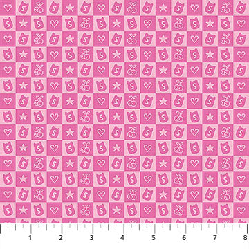 Joyful ~ Checkered 15" x WOF Remnant~ SQ1029-22 ~ Pink