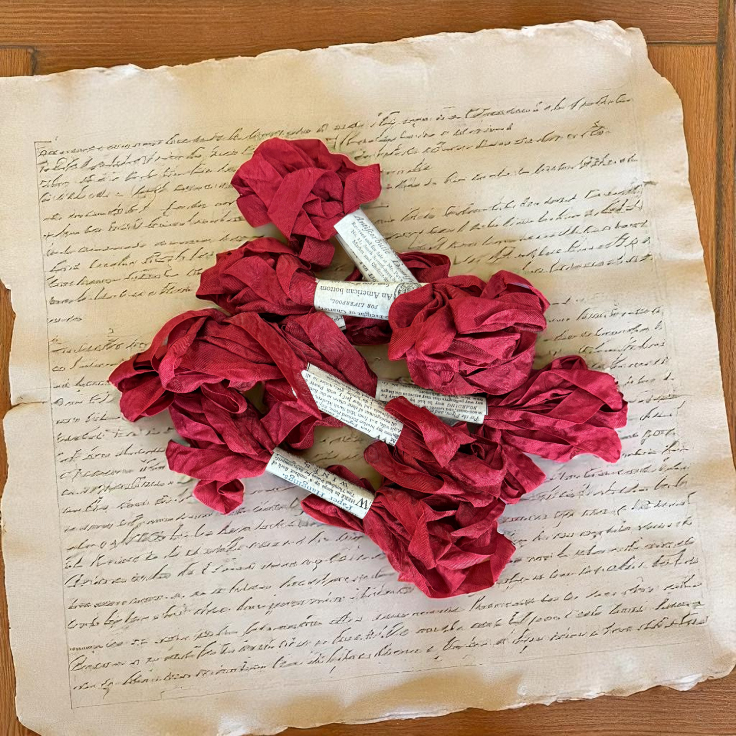 Monahan Papers | Aged Ribbon - Cranberry