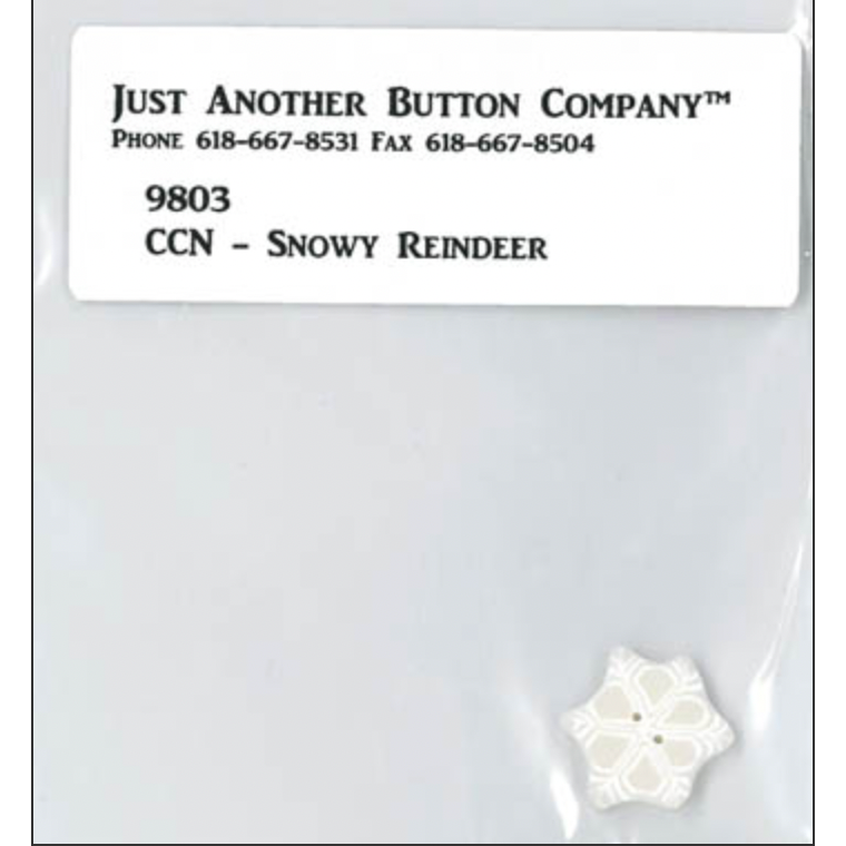 Country Cottage Needleworks - Frosty Forest - Snowy Reindeer Button