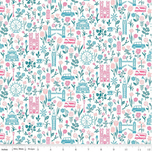 Liberty Fabric ~ London Parks Collection Summer In The City A 01666860A