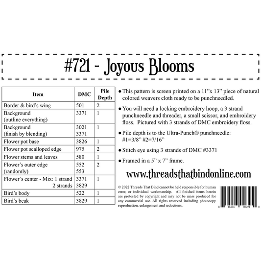 Threads That Bind ~ Joyous Blooms Punch Needle Pattern