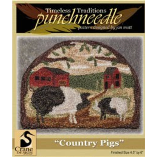 Crane Design ~ Country Pigs Punch Needle Pattern