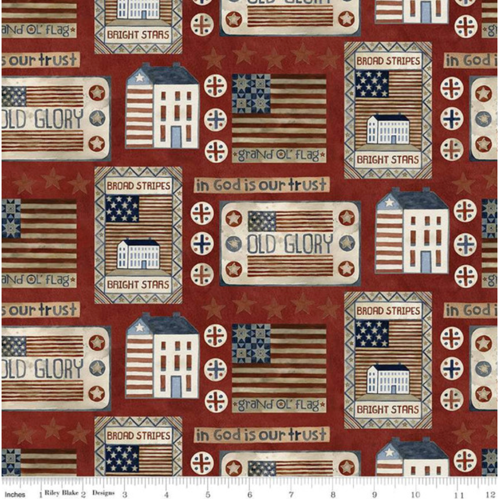 Teresa Kogut Bright Stars ~  Houses and Flags C13101-Red