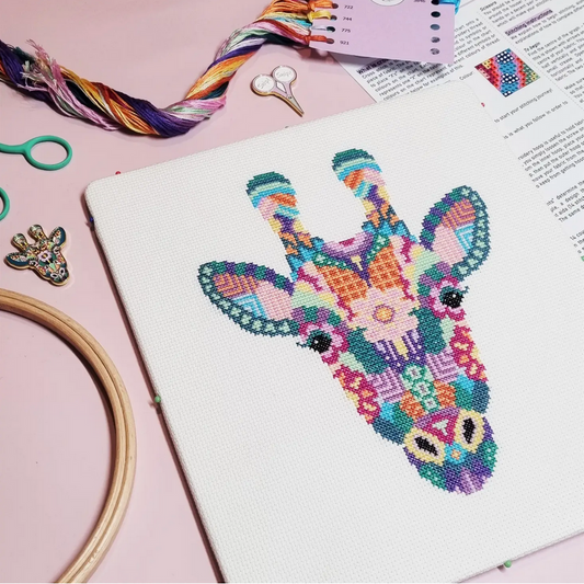Meloca Designs ~ Mandala Giraffe Cross Stitch Kit