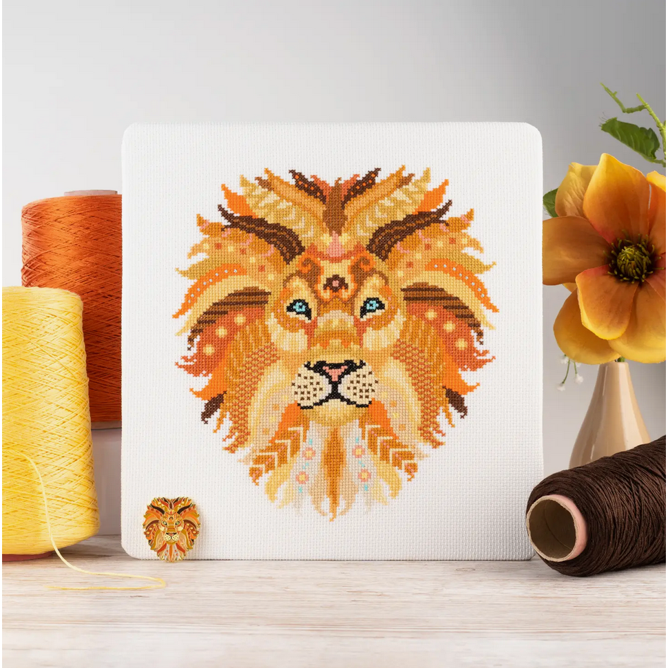 Meloca Designs ~ Mandala Lion Cross Stitch Kit