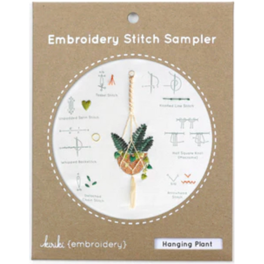 Kiriki Press ~ Embroidery Stitch Sampler HANGING PLANT Embroidery Kit