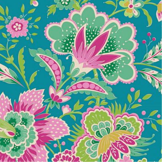 Tilda Fabrics ~ Bloomsville Late Bloomer Lagoon TIL100511-V15