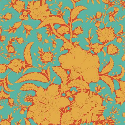 Tilda Fabrics ~ Bloomsville Abloom Turquoise TIL110072-V15