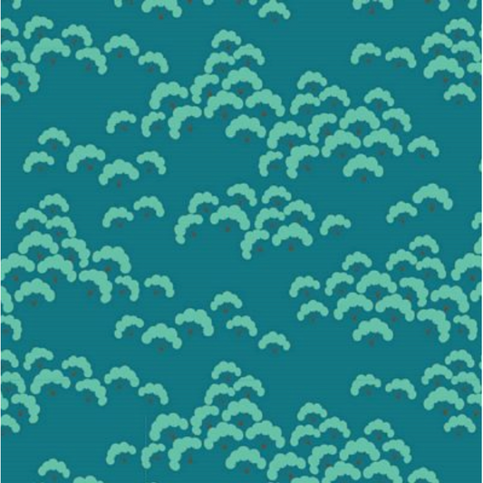Tilda Fabrics ~ Bloomsville Cottonbloom Petrol TIL100513-V15