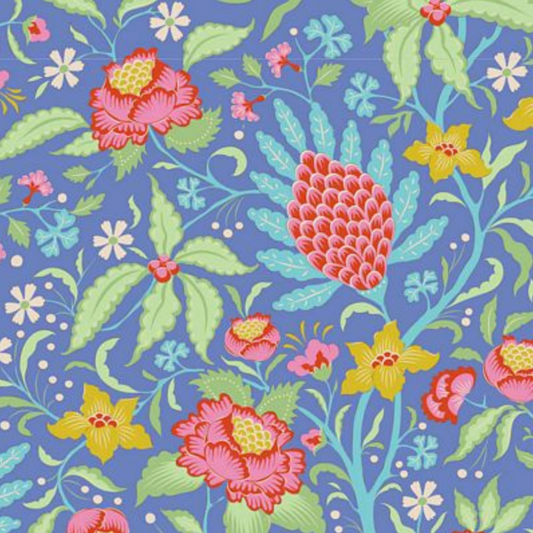 Tilda Fabrics ~ Bloomsville Flowertangle Blueberry TIL100509-V15