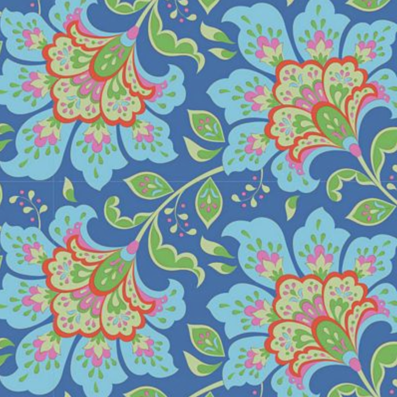 Tilda Fabrics ~ Bloomsville Flowermarket Blueberry TIL100506-V15