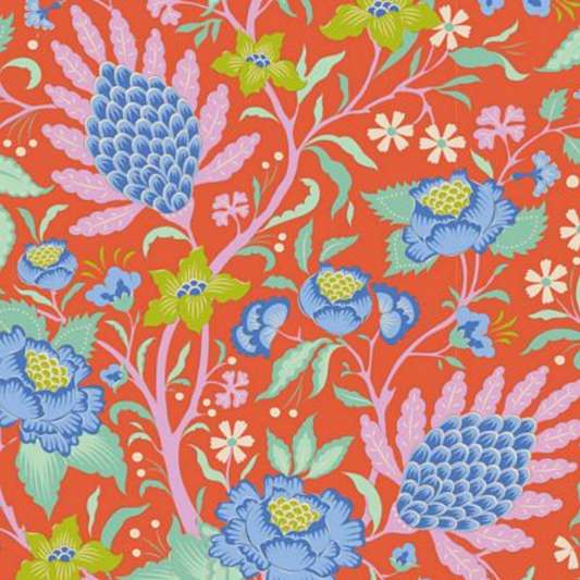 Tilda Fabrics ~ Bloomsville Flowertangle Persimmon TIL100505-V15