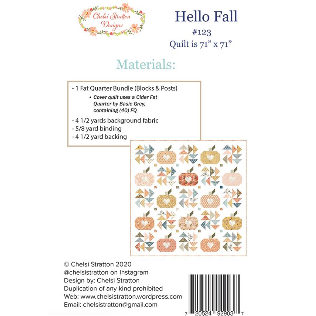 Chelsi Stratton Designs ~ Hello Fall Quilt Pattern