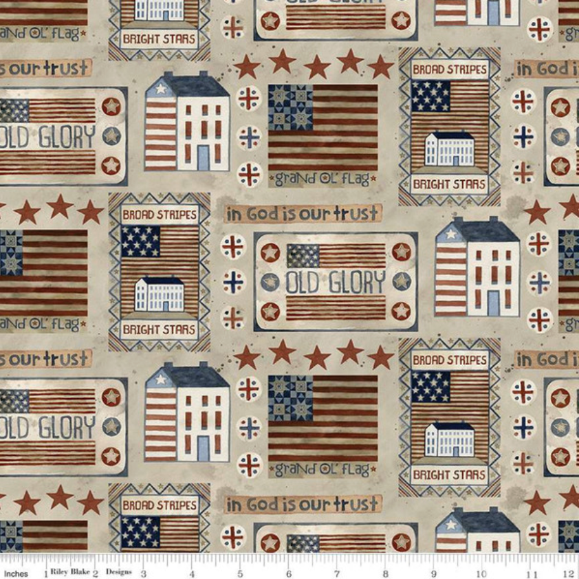 Teresa Kogut Bright Stars ~  Houses and Flags C13101-Natural