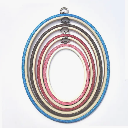 Nurge Hoop Oval ~ 4.5" x 6" Woodgrain Blue