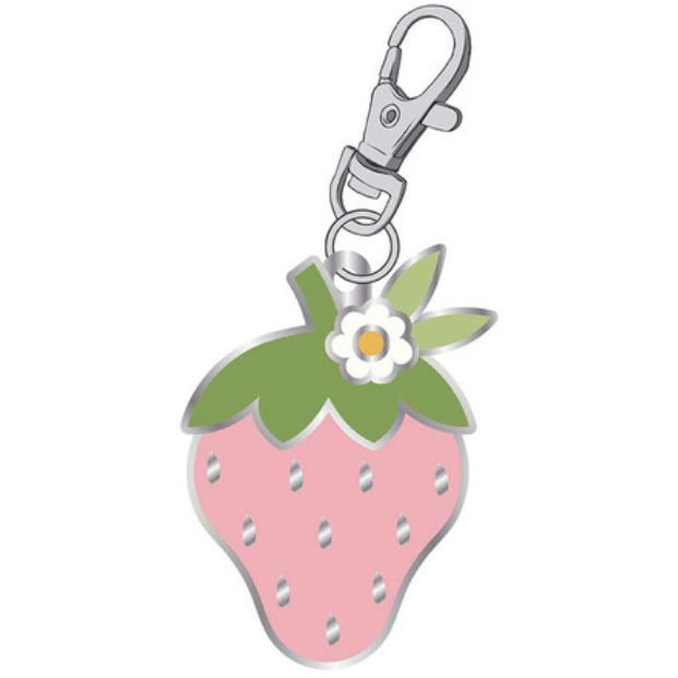 Lori Holt Enamel Happy Charm / Zipper Pull ~ Strawberry