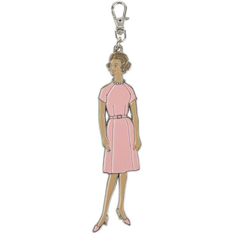 Lori Holt Enamel Happy Charm / Zipper Pull ~ Vintage Lady Pink