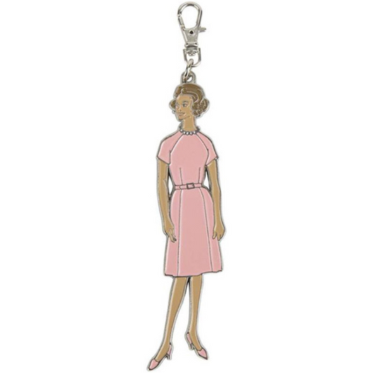 Lori Holt Enamel Happy Charm / Zipper Pull ~ Vintage Lady Pink