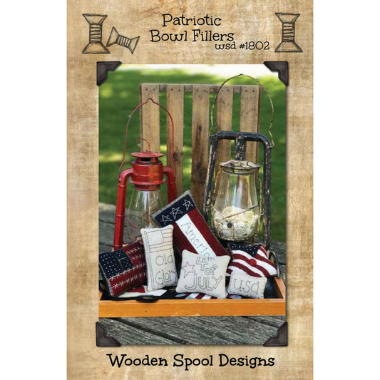 Wooden Spool Designs ~ Patriotic Bowl Fillers Wool Applique Pattern