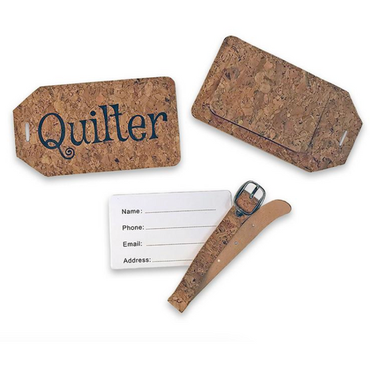 Cork Luggage Tag ~ Quilter