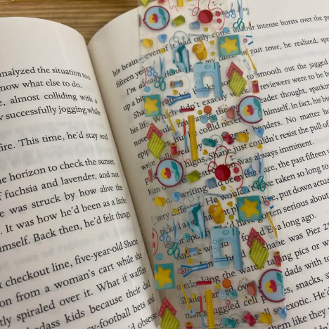 Sewing Supplies Acrylic Bookmark