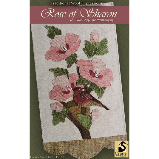 Crane Design ~ Rose of Sharon Wool Applique Pattern