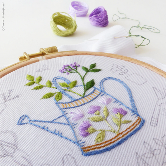 Tamar ~ Garden Tools 4" Embroidery Kit