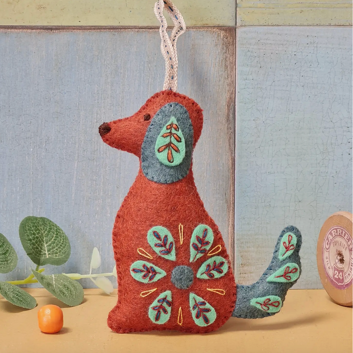 Corrine Lapierre ~ Folk Embroidered Dog Felt Craft Kit