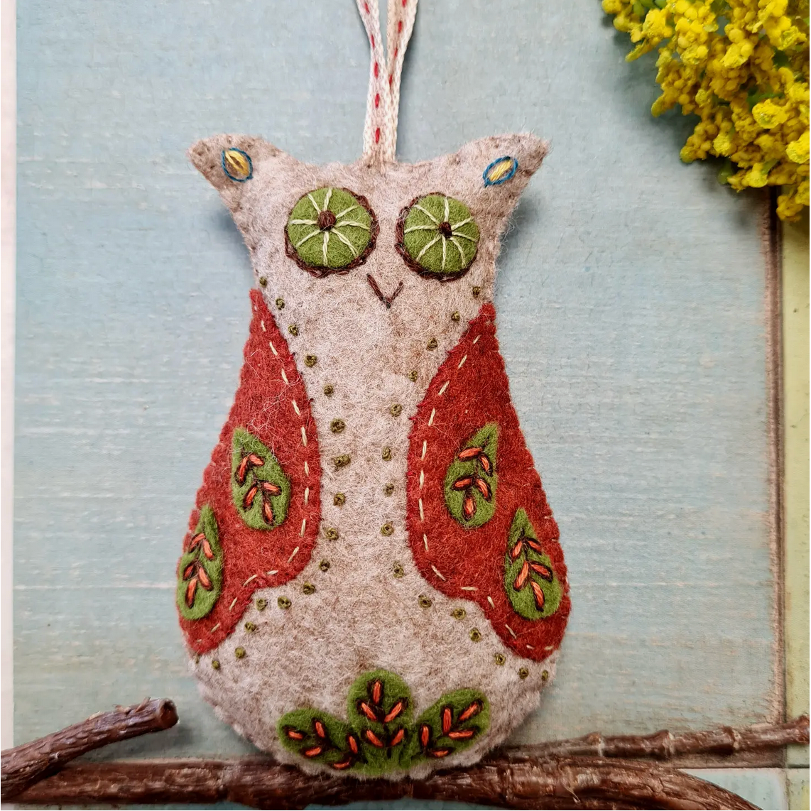 Corrine Lapierre ~ Folk Embroidered Owl Felt Craft Kit