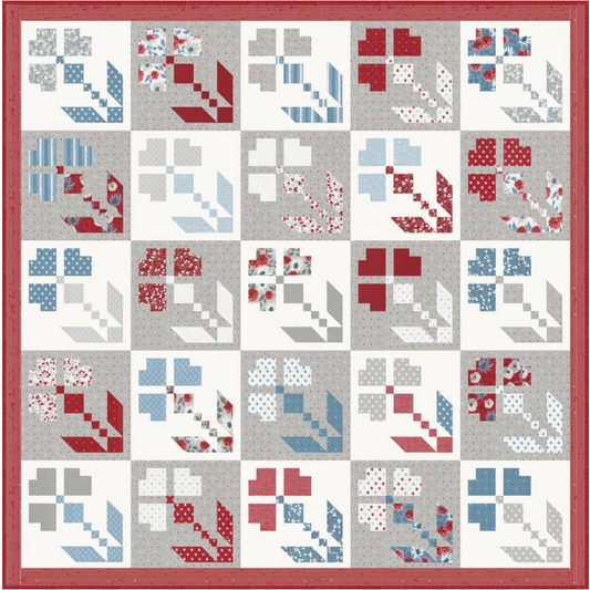 Lella Boutique ~ Red, White, & Bloom Quilt Pattern