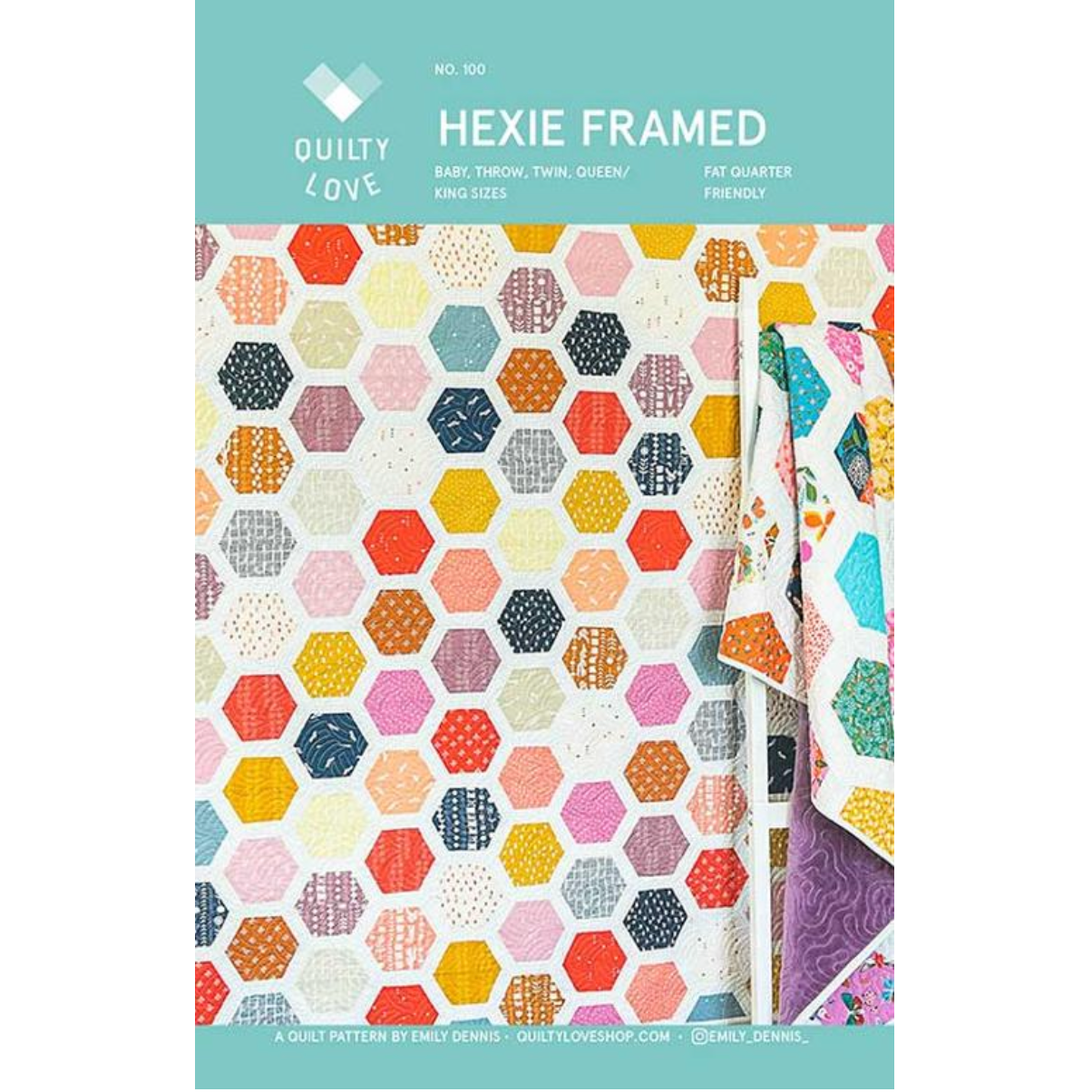 Emily Dennis of Quilty Love ~ Hexie Framed Quilt Pattern